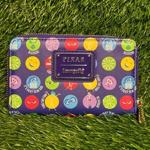Loungefly Disney Pixar Inside Out Wallet Emotions Characters Purple Blue NWT